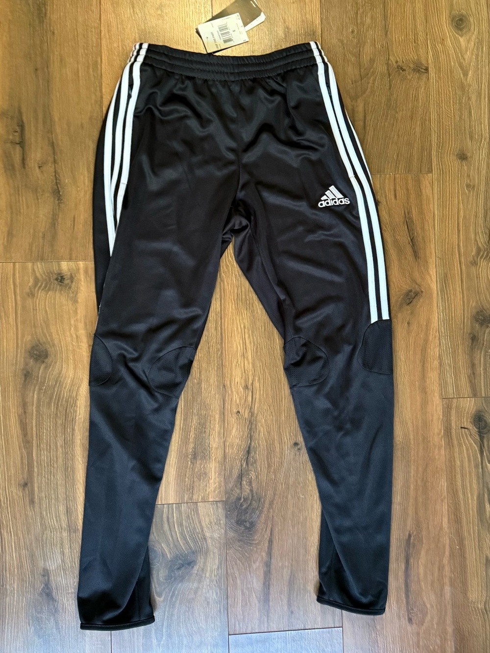 adidas Youth Black Three-Stripe Track Pants